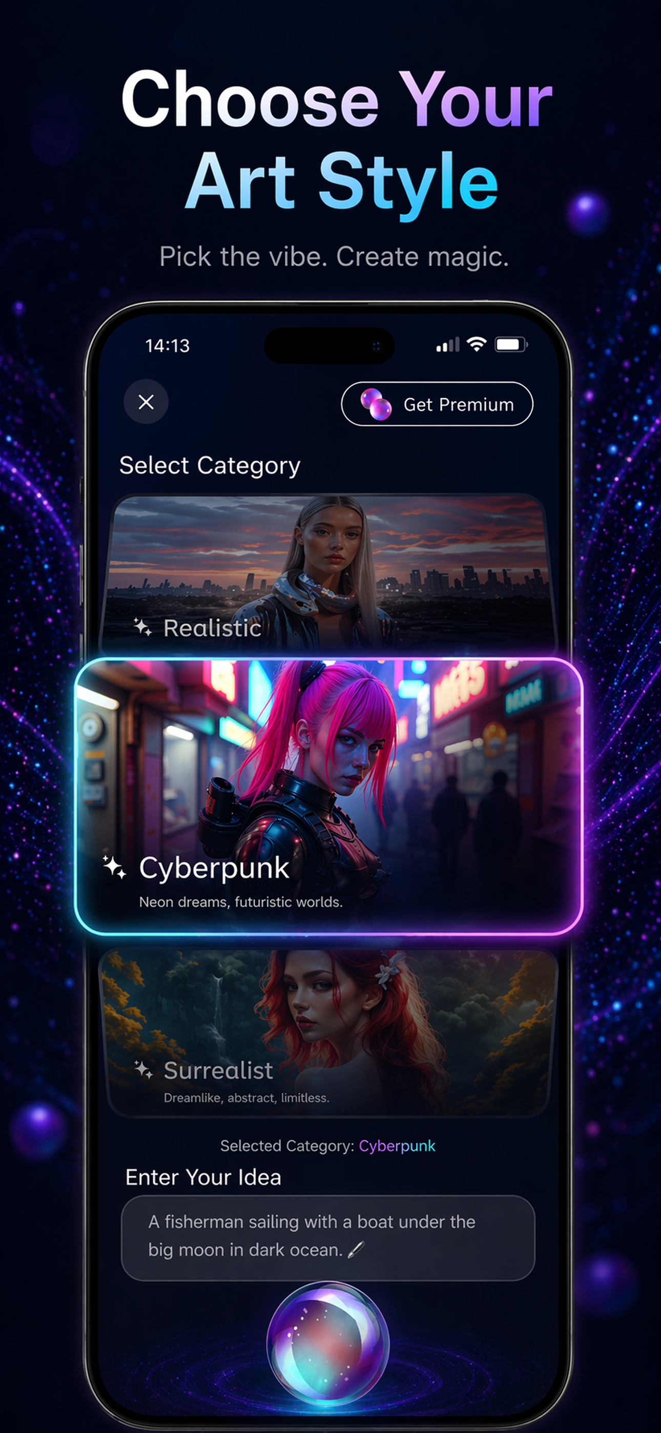 Choose your art style screen